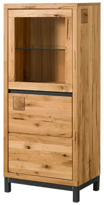 Produktbild von MASSIVMOEBEL24.DE Vitrine Wildeiche 65x40x148 natur geölt VILLANDERS #104