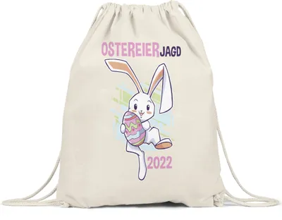 Produktbild von Ostereierjagd 2022 Turnbeutel Gymsack Osterhase Osterei Ostergeschenk Ostern
