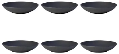 Immagine prodotto di Villeroy & Boch, Collezione Rock, Set di 6 piatti fondi per zuppa, diametro 24 cm, colore nero, porcellana
