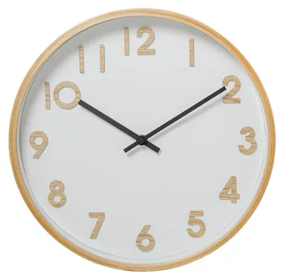 Wanduhr aus Acryl mit Holzoptik, 31,5 x 5 x 31,5 cm