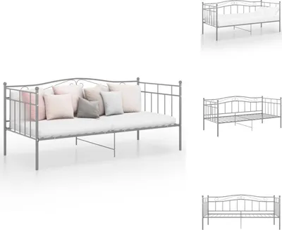 Produktbild von vidaXL Schlafsofa Bettgestell Grau Metall 90x200 cm -  Betten & Bettgestelle