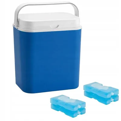 Immagine prodotto di Borsa termica POTZ, blu, portatile, con coperchio e maniglia rimovibili, leggera e resistente, con 4 cartucce refrigeranti, ideale per picnic, campeggio, spiaggia, 18 L