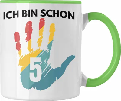 Produktbild von Trendation - Ich Bin Schon 5 Tasse Geschenk 5-Jähriger Junge Mädchen Geschenkidee (Grün)