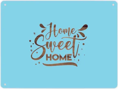 Produktbild von Home Sweet Home Metallschild XL in 21x28 cm mit hellblauem Hintergrund