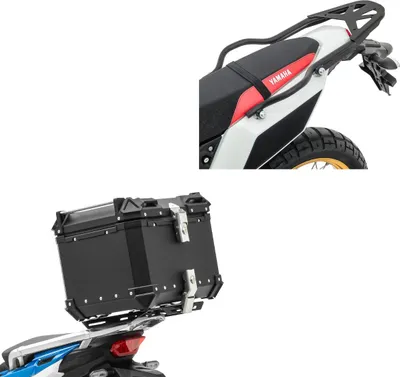 Image de Kit moto Topcase en aluminium # XB45 Universal 45 litres noir et porte-bagages