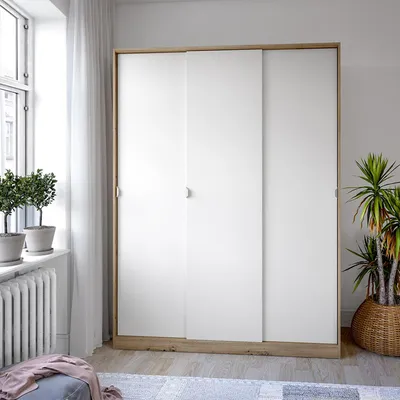 Image de Senales - Armoire 3 Portes, 150x50 cm Chêne Brun Nœuds, 4 Étagères