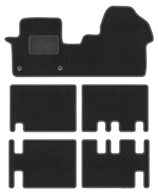 Image de Tapis de sol en moquette pour Citroen Jumpy III 2018- (3 rangées de sièges) – jeu 4 pièces, gris graphite, sur mesure – Wielganizator LUX