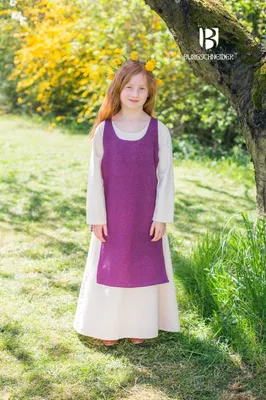 Produktbild von Kinder Mittelalter Kleid Typ Überkleid Ylva Flieder 140