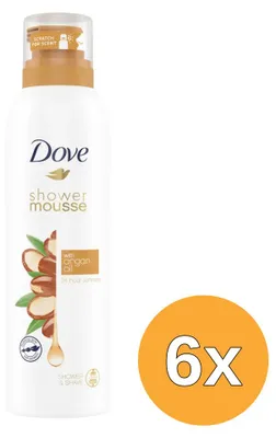 Productafbeelding van 6x Dove Douche Mousse – Arganolie, 200 ml