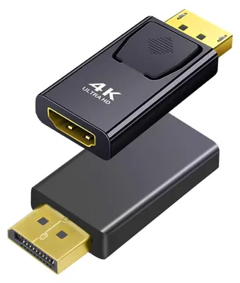 Immagine prodotto di 2 adattatori da DisplayPort a HDMI, adattatori unidirezionali da DP a HDMI, supporto 4K@30Hz/2K@60Hz/1080P@120Hz