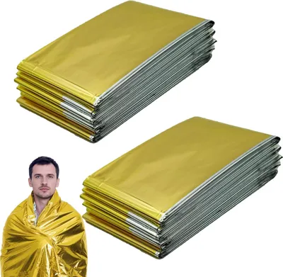 Produktbild von Rettungsdecke Gold/Silber 210x160cm Rettungsfolie W?rmedecke Erste Hilfe W?rmefolie Emergency Blanket