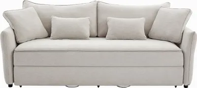 Produktbild von Sofa mit Schlaffunktion 3-Sitzer - Sitzfläche mit Memory Schaum - Stoff - Beige - SITALA