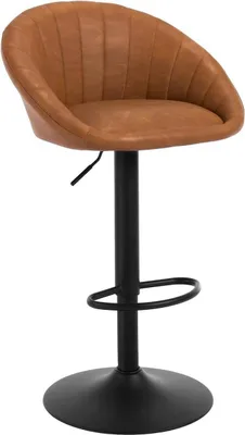 Produktbild von WOLTU Barhocker, höhenverstellbar drehbar, mit Rückenlehne, Kunstleder Metall, Braun