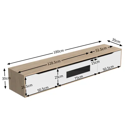 Immagine prodotto di Tavolino TV Okwish lucido, con illuminazione LED cangiante, in legno e bianco