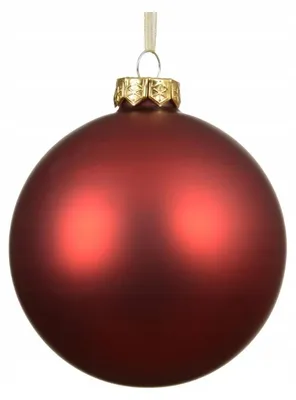 Produktbild von Matte Weihnachtskugel aus Glas, Rot, 10 cm, Christbaumschmuck, 1 Stück