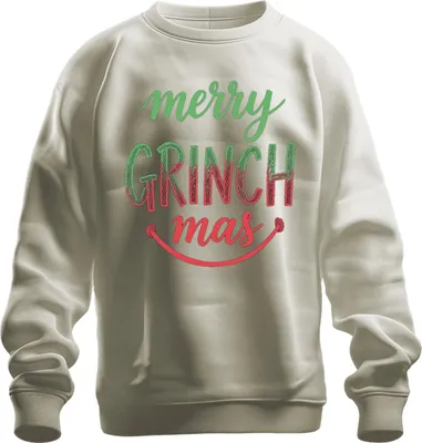 Produktbild von merry GRINCH mas Weihnachten Lustig Grinch Geschenk Familie Spaß Uni Sweatshirt Pullover, Natur, L