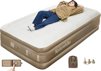 Produktbild von Luftmatratze 1 Personen Selbstaufblasend mit Akkupumpe - Aufblasbares Gästebett 190x100x45cm für Camping & Zuhause, Leicht, Bequem und Schnell aufblasbar