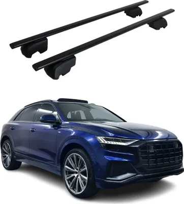 Image de Barres de toit Transversales pour Audi Q8 2018-2025 Fer Noir ABE