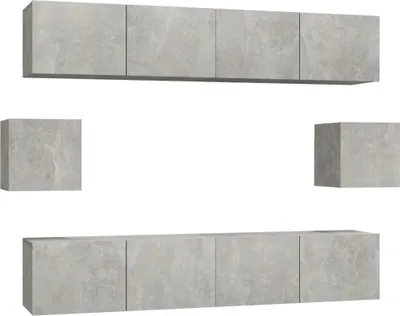 Produktbild von vidaXL 6-tlg. TV-Schrank-Set Betongrau Holzwerkstoff