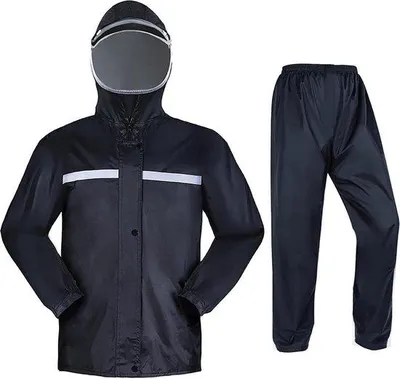 Produktbild von Famanu Regenjacke Leichtgewicht Erwachsene - Mit Kapuze und Hose - Uni Fahrrad- und Wandersuit