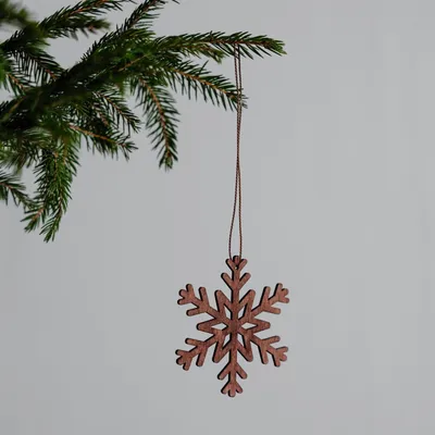Produktbild von Holzanhänger Schneeflocke Axamo: braun