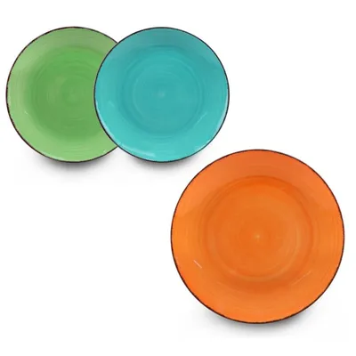 Produktbild von Speiseteller Essteller Teller Geschirr Set 6 tlg Tafel flache bunt Anit6 27cm