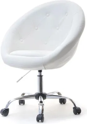 Obrázek produktu pro Křeslo na kolečkách DERIAN - bílé / chrom