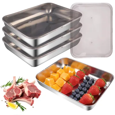 4er-Set Aufschnittboxen 2500 ml Edelstahl stapelbar