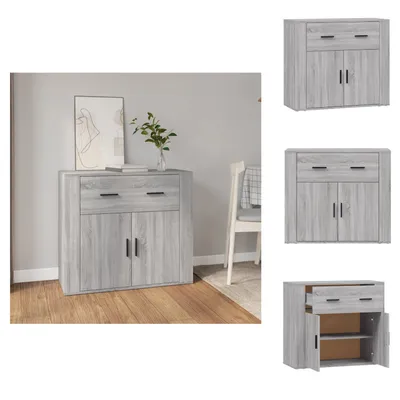 Immagine prodotto di vidaXL Credenza Grigio Sonoma 80x33x70 cm Materiale a base di legno - Credenze