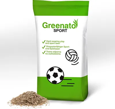 Produktbild von 10kg Rasensamen Greenato Sport Sportrasen Sport- und Spielrasen Spiel Rasen Grassamen Rasensaat Gras