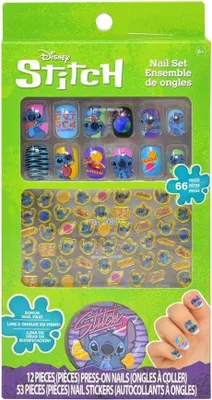 Produktbild von Kids Euroswan | Maniküre Set für Kinder - Disney Stitch - 12 Nägel & 53 Aufkleber - Nagelkunst - Spielzeug