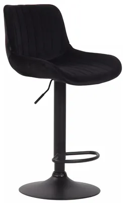 Zdjęcie produktu dla In And OutdoorMatch stołek barowy Marilyne - Czarny - Design Deluxe - Oparcie - Podnóżek - Do kuchni i baru - Tapicerowane siedzisko - Aksamit