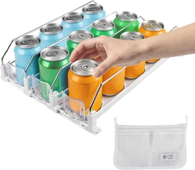 Produktbild von Kühlschrankorganizer für Getränkedosen, 3 Reihen für 12 Dosen, 31x25x8.5 cm, für Küche