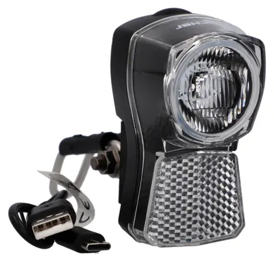 Productafbeelding van Fischer fietslamp voor, LED, oplaadbaar, 45/20
