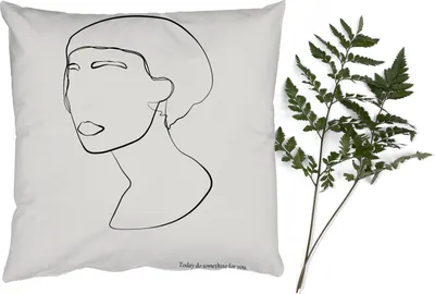 Produktbild von MuchoWow® Zierkissen Sofakissen Wohnzimmer Dekokissen 50x50 cm Text - Frauen - Strichzeichnungen - Zitate - Komfort - Sofakissen
