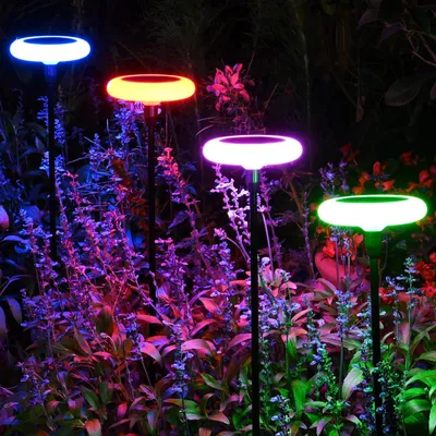 Solar-Gartenleuchten Set 4er, 8 warmweiße LEDs, 60 cm, IP65