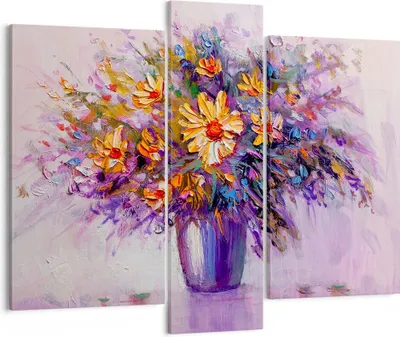 Produktbild von Bild auf Leinwand - Leinwandbild - Blumen Vase - 95x80cm - Wand Bild - Wanddeko - Wandbilder - Leinwanddruck - Bilder - Kunstdruck - Wanddekoration - Leinwand bilder - Wandkunst - CB95x80-4112