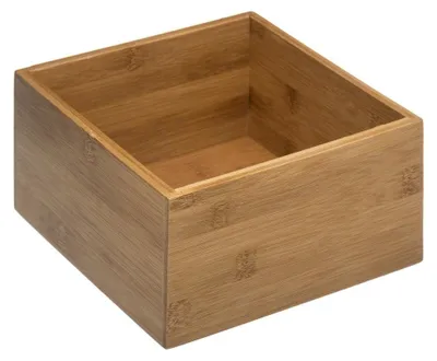 Zdjęcie produktu dla Organizer bambusowy na przybory kosmetyczne, 18 x 18 cm