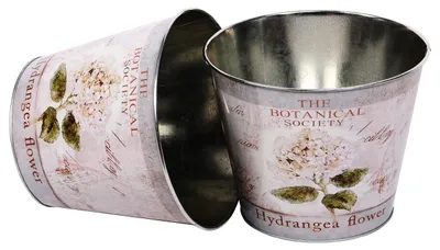 Produktbild von 2-teiliges Zink-Blumentopf-Set 21 cm Weiß