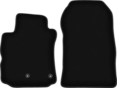 Produktbild von Wielganizator Velours-Autoteppiche vorne – passend für Renault Modus (Minivan, Bj. 2004-2012) – schwarz, passgenau, mit Befestigungen set 2 Stk.