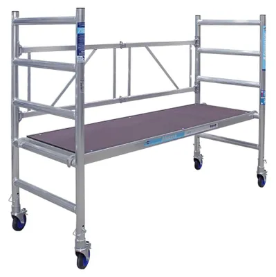 Productafbeelding van Bouwsteiger Rolsteiger - 3 Meter Werkhoogte - Aluminium - Geel - Voor Binnen En Buiten