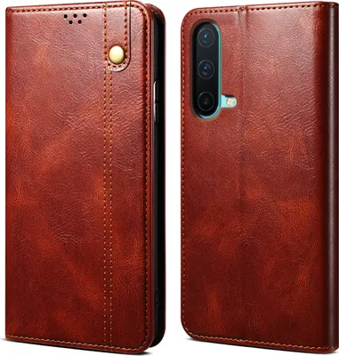 Produktbild von OnePlus Nord CE 5G Hülle, Leder Flip Brieftasche Schutzhülle für OnePlus Nord CE 5G Rot