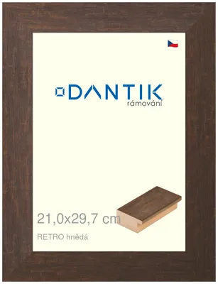 Obrázek produktu pro DANTIK rámeček 21x29,7 | RETRO hnědá (Sklo Čiré)