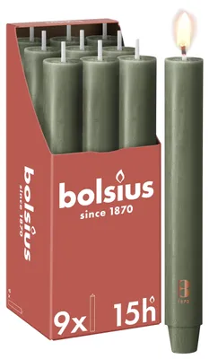 Image de Bougie de table Bolsius XL 230 30 olive fraîche