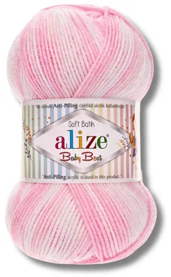 Imagen del producto de Alize 1x 100g Baby Best Batik, hilo de lana con degradado de color, anti-bolas, ideal para tejer y hacer crochet (6660)