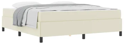 Image de vidaXL Cadre de lit avec matelas Crème 180 x 200 cm Tissu