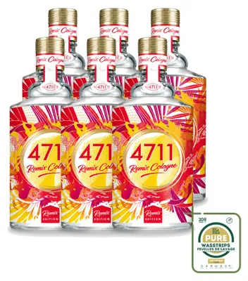 Immagine prodotto di 6 flaconi spray di colonia "4711 Remix", profumo di pompelmo, capacità 100 ml, confezione da 6 pezzi