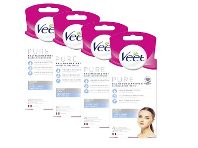 Produktbild von Veet Kaltwachsstreifen Gesicht sensible Haut 4 x 20 Stück