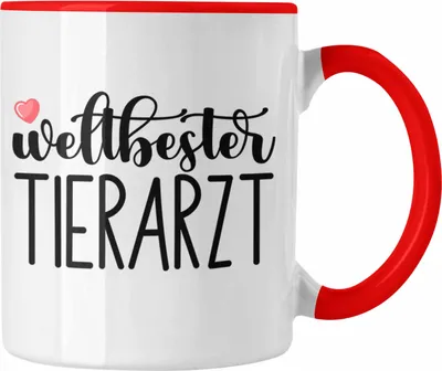 Produktbild von Trendation - Bester Tierarzt Geschenk Tasse Geschenkideen Veterinär Danke Dankeschön (Rot)