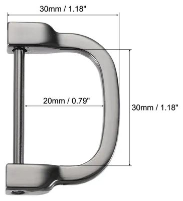 Produktbild von 2stk. U Form Hufeisen D-Ringe Einschraubschnalle fš¹r DIY, Schwarz 30mm(1,18")